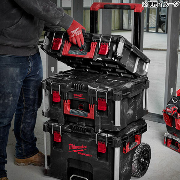 日本正規品 2025AW限定 ミルウォーキー PACKOUT ツールボックス ブラック(Mサイズ)(4932464080) Milwaukee パックアウト 工具箱 小物入れ