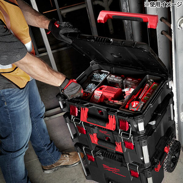 日本正規品 2025AW限定 ミルウォーキー PACKOUT ツールボックス ブラック(Mサイズ)(4932464080) Milwaukee パックアウト 工具箱 小物入れ