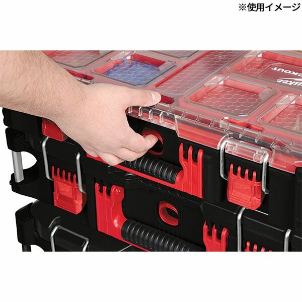 日本正規品 2025AW限定 ミルウォーキー PACKOUT オーガナイザー ブラック(Mサイズ)(4932464082) Milwaukee パックアウト 工具箱 小物入れ