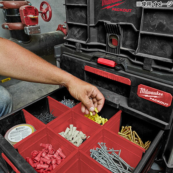日本正規品 2025AW限定 ミルウォーキー PACKOUT 引き出し収納 3段 ブラック (4932472130) Milwaukee パックアウト 工具箱 電動工具入れ