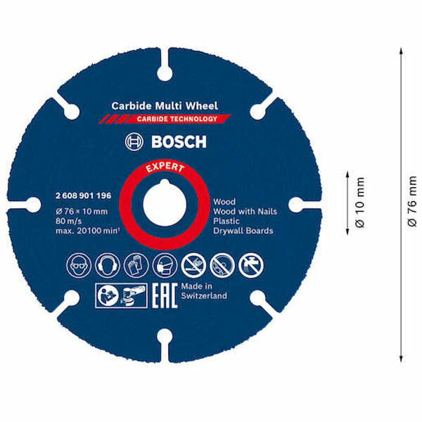 日本正規品 ボッシュ カーバイドマルチホイール 76mm 2608901196 (4059952567549) BOSCH