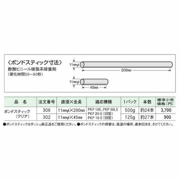 日本正規品 ボッシュ ボンドスティック (クリア) 500g 306 (3165140005647) BOSCH