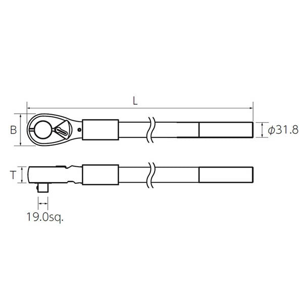 KTC (19.0SQ)ロングラチェットハンドル (BR6AL)(4989433615820) 京都機械工具