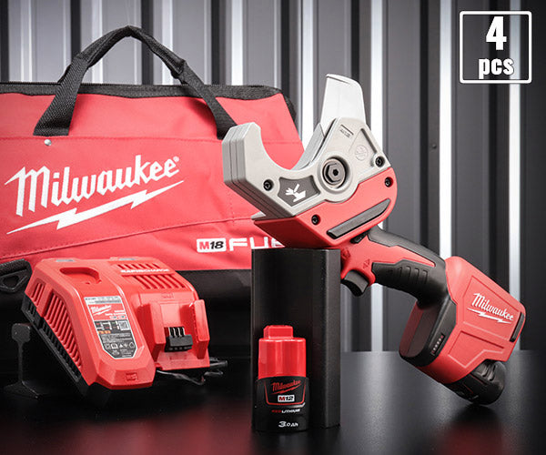 日本正規品 ミルウォーキー 【トラスコ限定セット】M12 PVCカッター 3.0Ah×2キット キャリーバッグ付き (C12 PPC-302B JP)(4573582680848) milwaukee