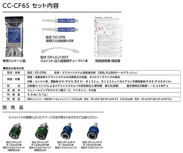デンゲン クールフラッシュセット 冷房能力復活剤 自動車用エアコン強化剤 (CC-CF6S)(4562396137563) DENGEN