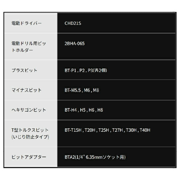 TONE ハイブリッド電動ドライバーセット (CHD221S)(4953488480870) トネ