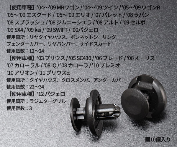 ムーブオン CSW-001 クリップ 10入 タイヤハウス用 車 自動車 クリップ