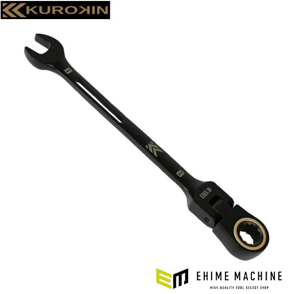 フジ矢 首振ラチェットコンビネーションレンチ 8mm(黒金) (CWL-08-BG)(4952520852361) FUJIYA 工具