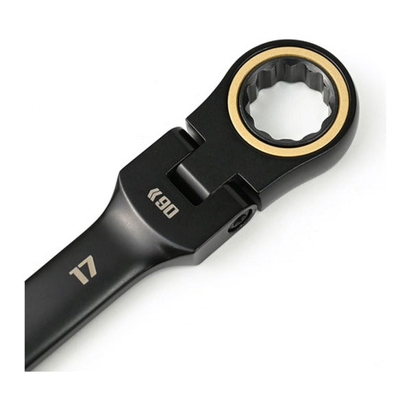 フジ矢 首振ラチェットコンビネーションレンチ 17mm(黒金) (CWL-17-BG)(4952520852415) FUJIYA 工具