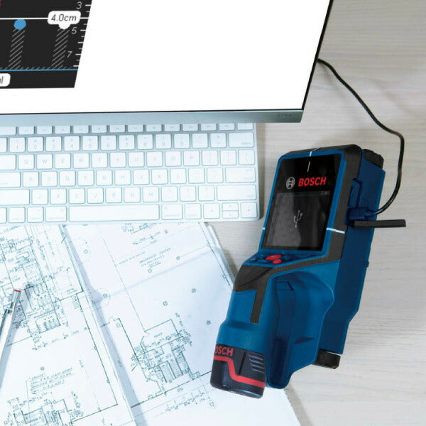日本正規品 BOSCH D-TECT200JPS コンクリート探知機 ボッシュ L-BOXX 136、USB-Cケーブル、ハンドストラップ、テスト電池x4本、電池パック付