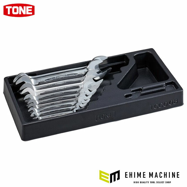 TONE 両口スパナセット 5.5×7、8×10、10×12、11×13、12×14、14×17、17×19、19×21、22×24、24×27mm (DS100C)(4953488475876) トネ