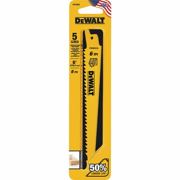 日本正規品 デウォルト セーバーソーブレード6山x150mm(5枚) (DWAR656-JP)(4536178923279) DEWALT