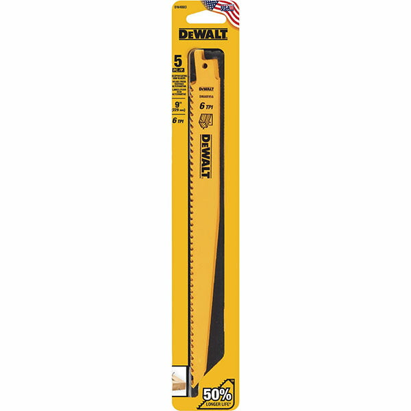 日本正規品 デウォルト セーバーソーブレード6山x225mm(5枚) (DWAR956-JP)(4536178923286) DEWALT