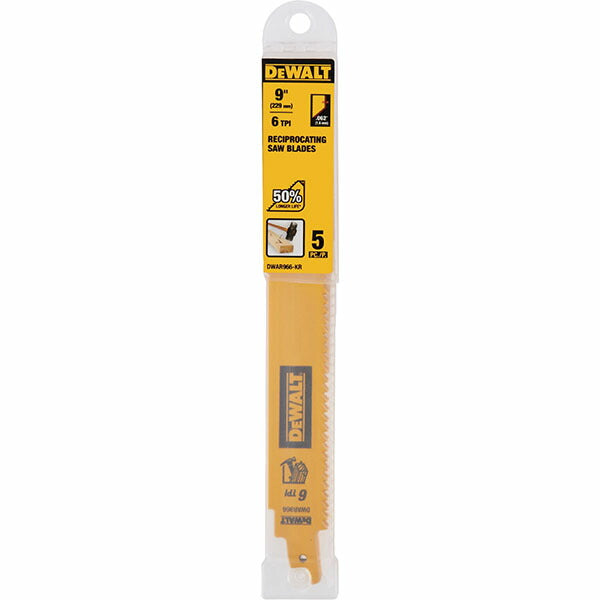 日本正規品 デウォルト セーバーソーブレード6山x225mm(5枚) (DWAR966-JP)(4536178923224) DEWALT