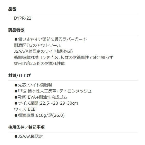 DONKEL 安全靴 DYPR-22 ブラック ダイナスティプロフェッショナル ドンケル JSAA認定 A種人工皮革製プロスニーカー 仕事靴