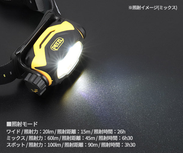 【3月の特価品】日本正規品 ペツル ピクサ3 ヘッドライト 100ルーメン (E78CHB 2)(3342540098497) PETZL