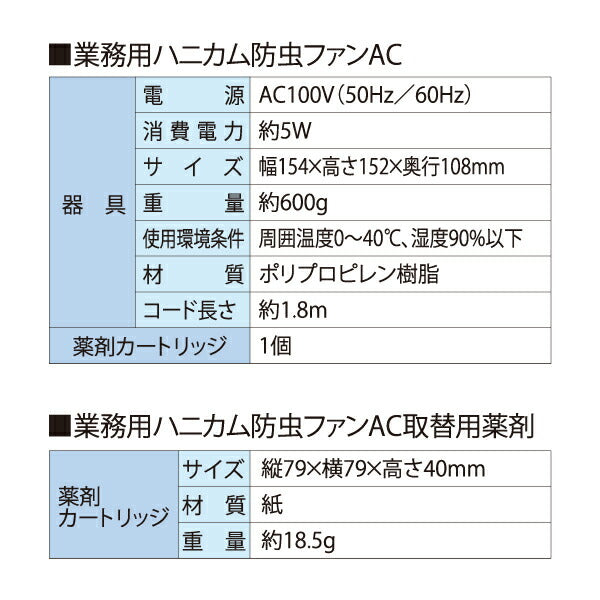 アース製薬 業務用ハニカム防虫ファンAC 661715 大型ファン 約40畳効果 駆除 侵入防止 約60日間持続