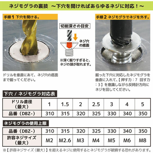 エンジニア ネジモグラ 極短セット (DBZ-303) (4989833014902) ENGINEER