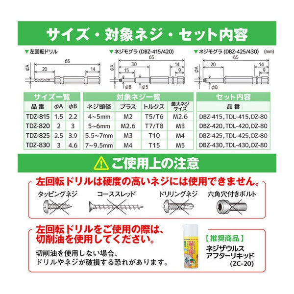 エンジニア MINIドライヴ&ネジモグラ「裏技」セット 対応ネジ頭径:4~5mm (TDZ-815) (4989833060466) ENGINEER