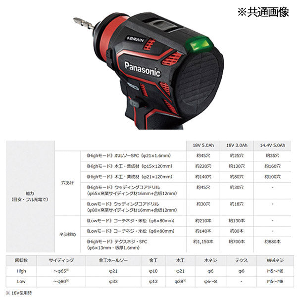 Panasonic EZ1DD2J18D-B 18V5Ah ドリルドライバー (黒) パナソニック