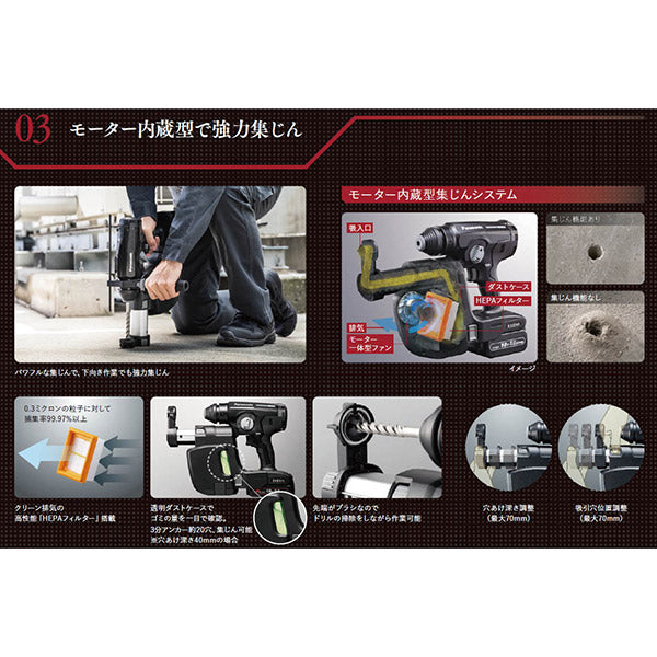 Panasonic EZ1HD1J18D-B 18V5Ah ハンマードリル (黒) パナソニック