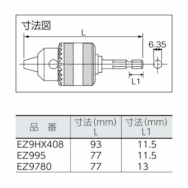 パナソニック 6.5MM チャック(EZ9HX408)(4547441330557) Panasonic