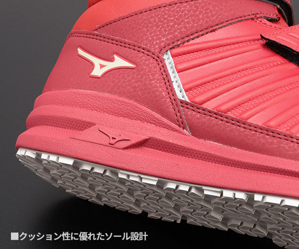ミズノ 安全靴 オールマイティ F1GA220562 強靭ハイカット ALMIGHTY SSII 21H レッド×ゴールド×レッド MIZUNO ワーキングシューズ 作業靴 スニーカー