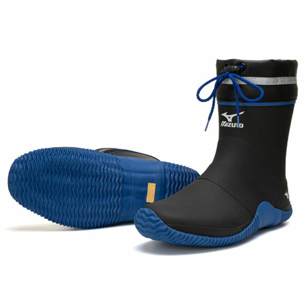 ミズノ ハーフ丈ワークブーツ ジャスタフィットII NH ブラック×ブルー (F1GG250109) 23.0~28.0cm 長靴/軽量ショートタイプ MIZUNO JUSTAFIT II NH