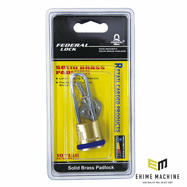 日本正規品 フェデラル 南京錠 PEリング付 20mm (ツル40mm) (F20-1.6-P)(4545301101897) FEDERAL