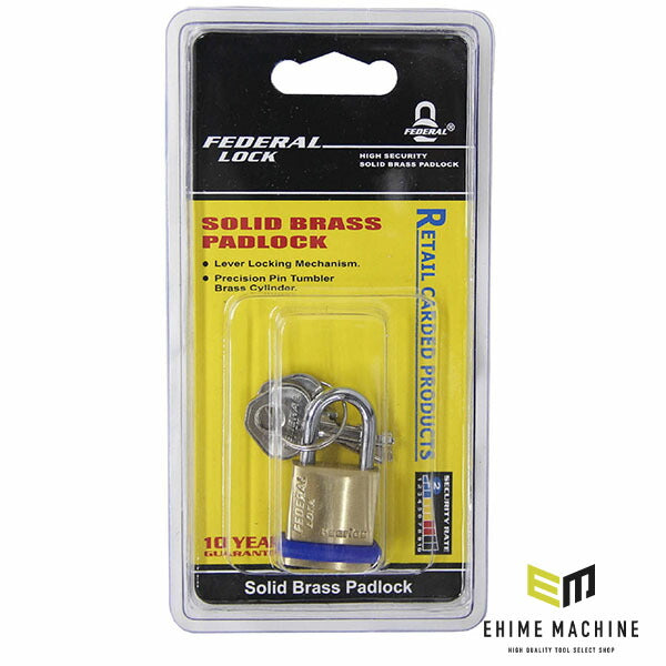 日本正規品 フェデラル 南京錠 PEリング付 20mm(ツルステンレス) (F20S-P)(4545301101729) FEDERAL