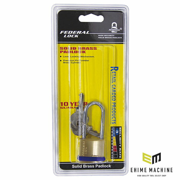 日本正規品 フェデラル 南京錠 PEリング付 30mm (ツル40mm) (F30-1.6-P)(4545301101903) FEDERAL