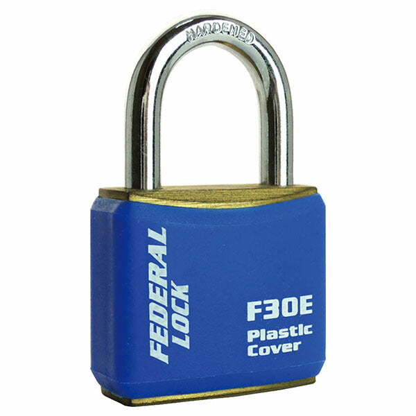 日本正規品 フェデラル 南京錠ボディーカバー付 30mm ブルー (F30E-B-P)(4545301102450) FEDERAL