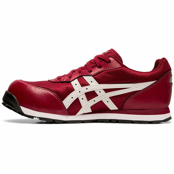 アシックス 安全靴 ウィンジョブ CP201 チリフレーク×ホワイト (fcp201.600) ASICS ローカット 紐タイプ メッシュ 作業靴 スニーカー
