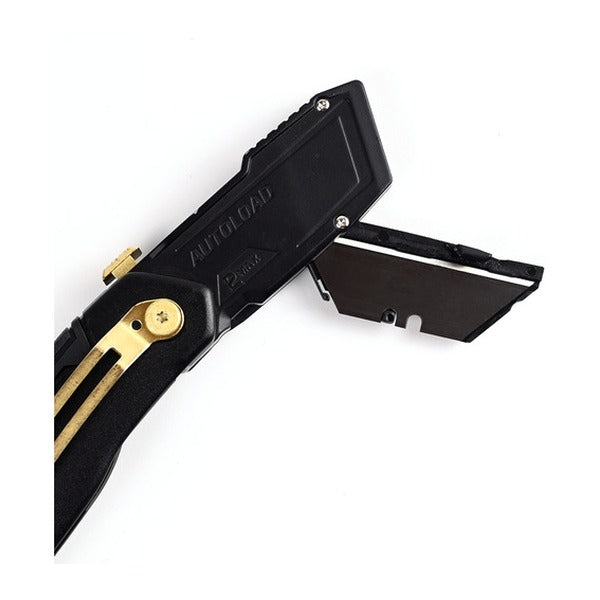 フジ矢 電工ユーティリティナイフ 折りたたみタイプ・黒金 (FK12-BG)(4952520850640) FUJIYA 工具