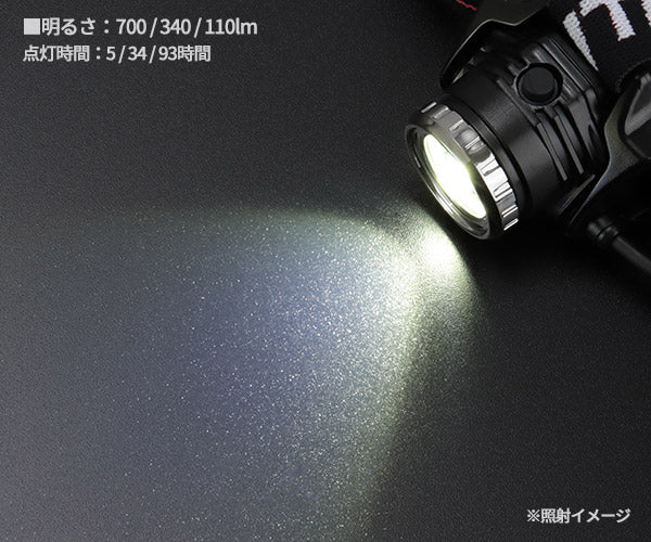 ジェントス Gシリーズ ハイブリッド式LEDヘッドライト 203RG (GH-203RG)(4950654052909) GENTOS 専用充電池・単3電池で使用可能