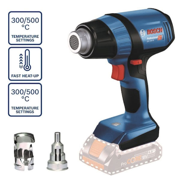 日本正規品 ボッシュ 18Vコードレスホットエアガン+バッテリー充電器セット GHG18V50HSET 充電式ホットエアーガン 本体+5.0Ahバッテリー+充電器 ホットガン