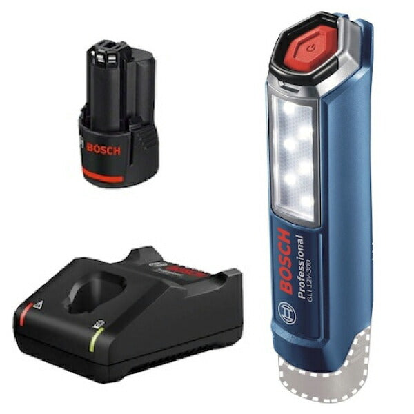 日本正規品 ボッシュ 10.8VコードレスライトLED+バッテリー充電器セット GLI10.8V-300SET 充電式LEDライト 本体+3.0Ahバッテリー+充電器