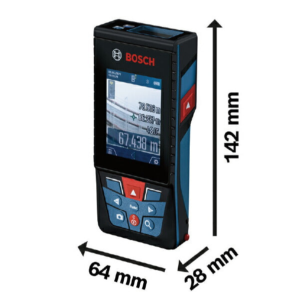 日本正規品 BOSCH GLM150-27C レーザー距離計 ボッシュ 最大150m 屋外で使用できる丈夫なレーザー距離計 マイクロUSBケーブル、キャリングストラップ、保護バッグ付