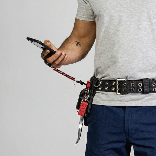 GRIPPS H01063 コイル状Eストラップ カラビナ付き 耐荷重0.5kg 最大長さ86cm 革新的な落下防止グッズ専門メーカー グリップス 工具落下防止