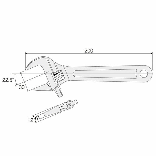 ホーザン モンキーレンチ (W-240-200)(4962772082423) HOZAN