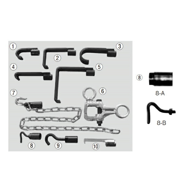 KOTO HPS-9 丸フック 部品 取り付けネジサイズ:PF1/2 スライドシャフト HP-Sに接続できる先端工具 江東産業