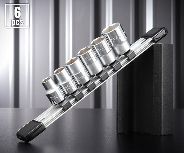 TONE ソケットセット(6角・ホルダー付) 6pcs 差込角9.5mm (HS306)(4953488087727) トネ