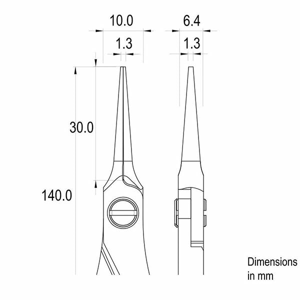 日本正規品 アイデアルテック ESD高精度プライヤ(ロングフラット) (ES6025.CR.BG.IT)(7640144719388) ideal-tek