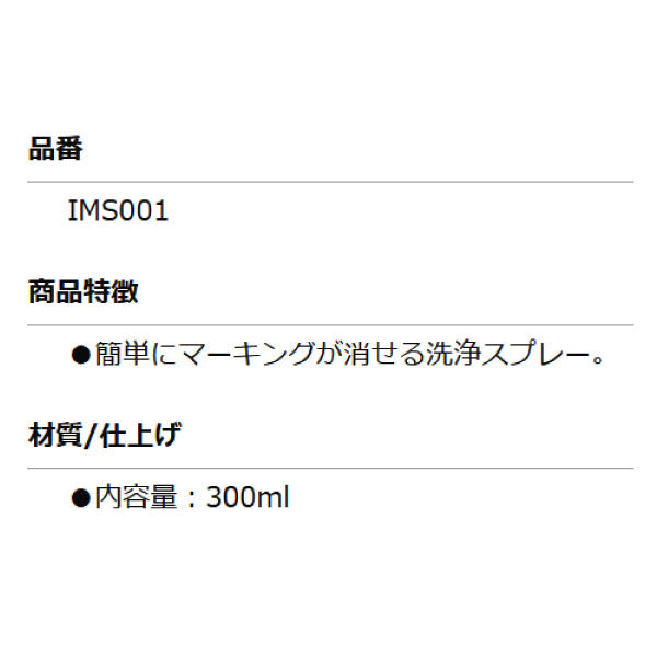 簡単にマーキングが消せる 線引き屋用洗浄スプレー IMS001 アイマーカー洗浄スプレー ボルトマーキングスプレー消し 脱輪事故防止 車輪脱落事故防止