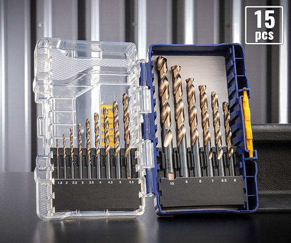 【4月の特価品】IRWIN ドリルターボマックス15本セット IW3031503 アーウィン 自動センタリング機能 ステンレス・鉄・木材・プラスチックの穴あけに