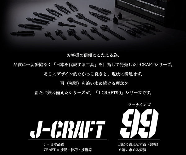 ロブテックス J-CRAFT99 ブラックモンキーレンチ強力型 JBM200 全長197mm ジェークラフト ツーナインズ ロブスター工具 LOBSTER LOBTEX モンキレンチ