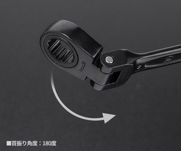 ロブテックス J-CRAFT99 ブラックラチェットコンビネーションレンチ(首振り) JBRW10F サイズ10mm ジェークラフト ツーナインズ ロブスター工具 LOBSTER LOBTEX