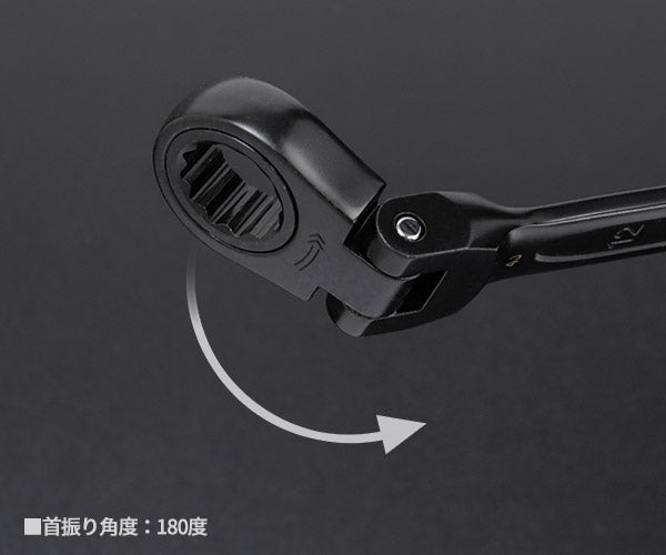 ロブテックス J-CRAFT99 ブラックラチェットコンビネーションレンチ(首振り) JBRW12F サイズ12mm ジェークラフト ツーナインズ ロブスター工具 LOBSTER LOBTEX