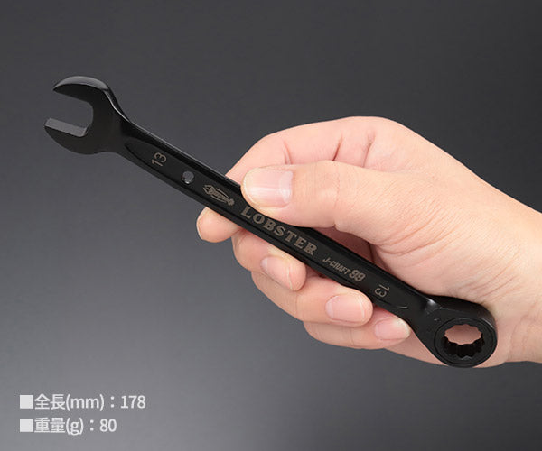 ロブテックス J-CRAFT99 ブラックラチェットコンビネーションレンチ JBRW13 サイズ13mm ジェークラフト ツーナインズ ロブスター工具 LOBSTER LOBTEX