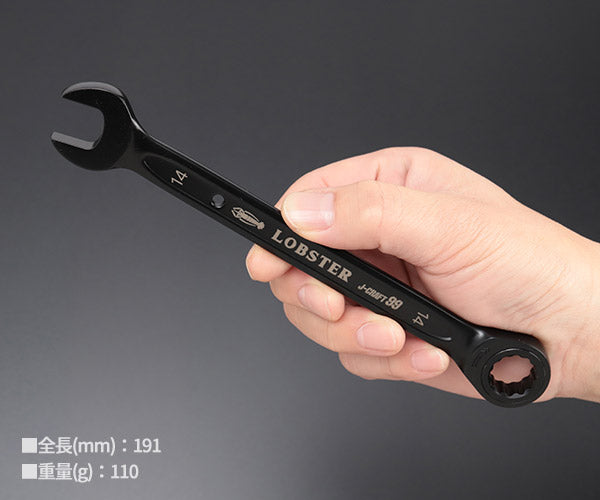 ロブテックス J-CRAFT99 ブラックラチェットコンビネーションレンチ JBRW14 サイズ14mm ジェークラフト ツーナインズ ロブスター工具 LOBSTER LOBTEX